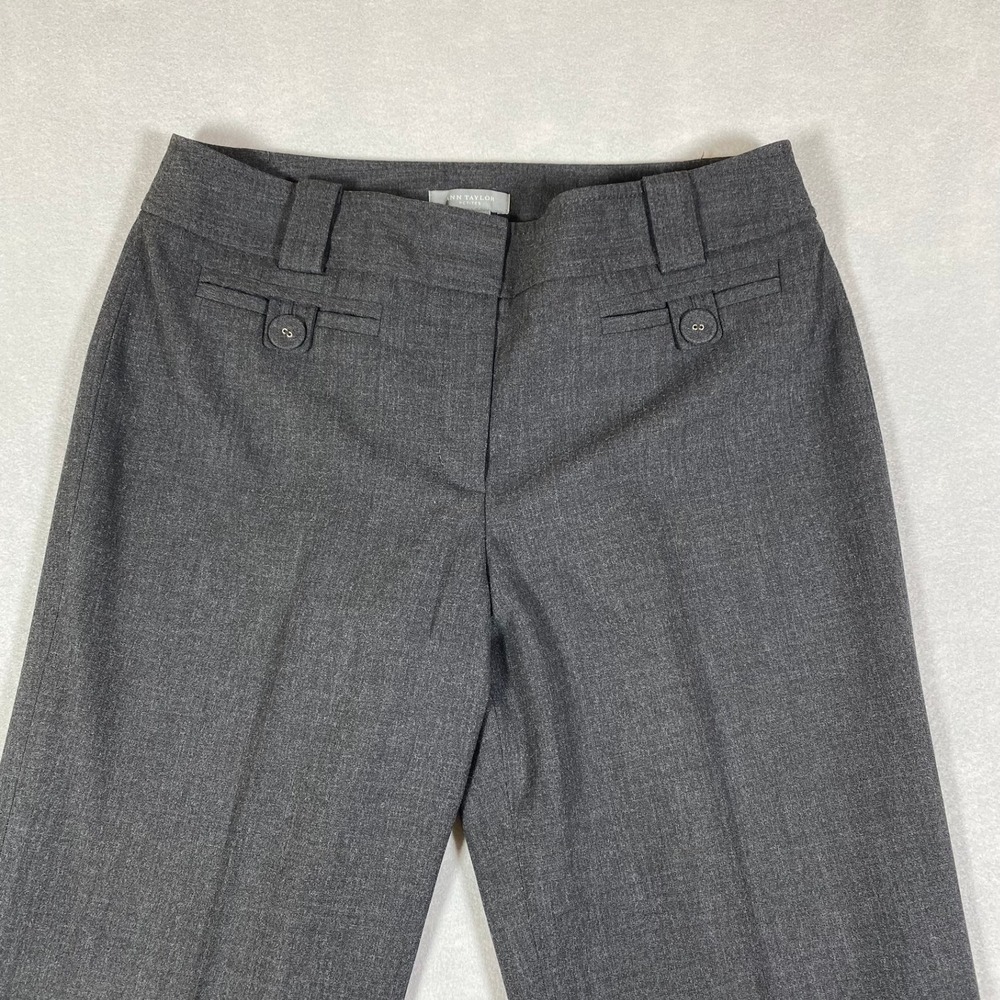 Ann Taylor Petites Margo Dark Gray Pleated Dress Pants Womens Size 6P Charcoal